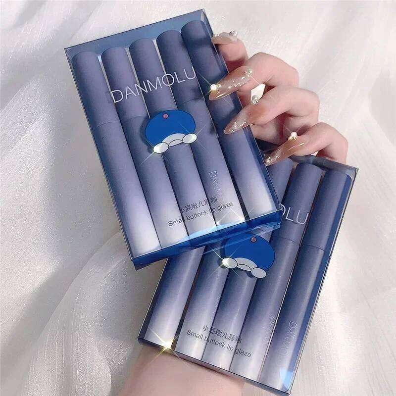 5 Colors Matte Lipstick Set Long Lasting Waterproof Non-Stick Red Lips Tint Cosmetic Makeup Glaze Easy Fade Cup Lip H260302-image-1096014479