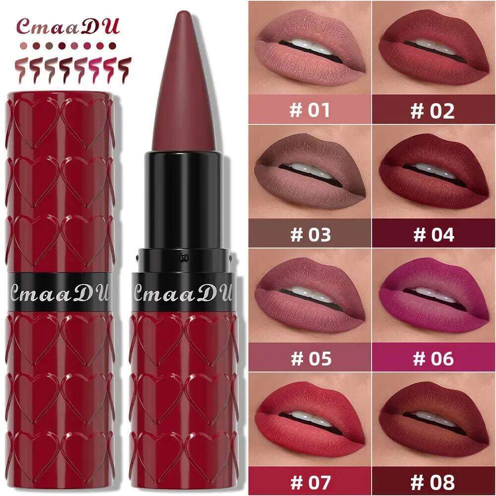 Velvet Matte Lipstick Pencil Waterproof Long Lasting Nude Red Brown Gloss Non Sticky Lip Liner Makeup H260302-image-1096014557