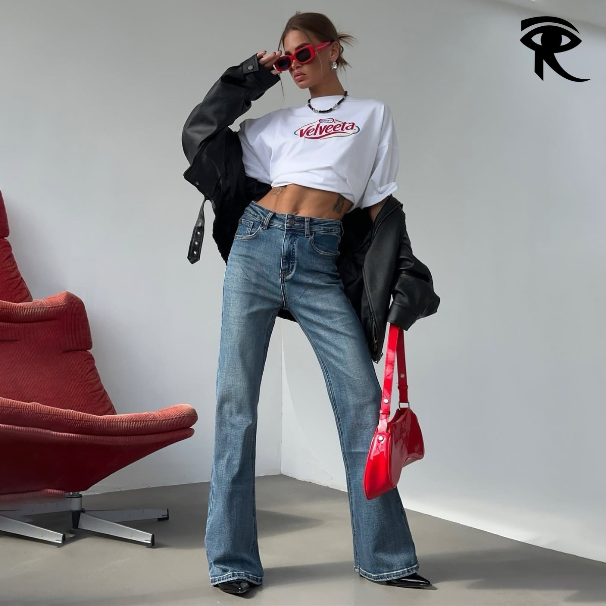 2026 Spring Y2K Trendy Women's Clothing Advanced Craftsmanship Button Slit Jeans Loose Flared Jeans Retro American Washed Jeans Original Design