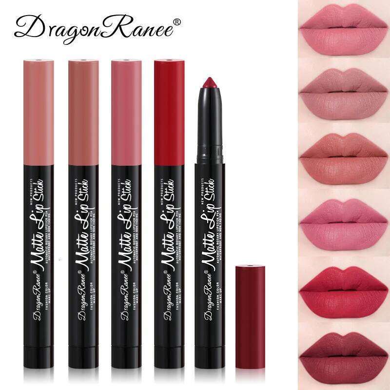 Matte Women's Pen Lipstick Bean Paste Rose Automatic Pencil sharpener Lip Liner H260302-image-1096014867