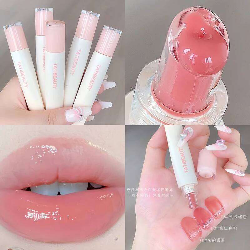 TATIBEAUTY Jelly Hydrating Mirror Lip Gloss Lipstick Tender Pink Makeup H260302-image-1096011821
