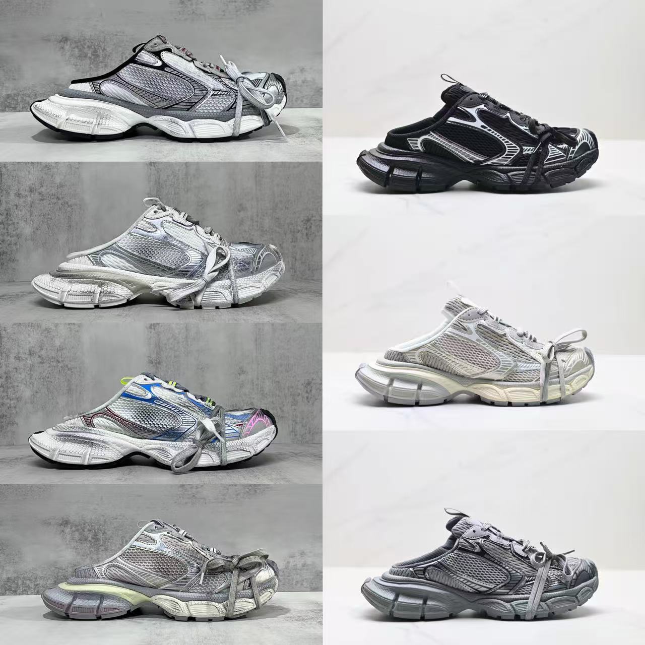 Paris Mule Chaussures 3XL Designers Luxe Pantoufles Vintage Tache Mode Hommes Femmes Sandales Triple Noir Blanc Gris Rouge Violet Loisir Sneakers