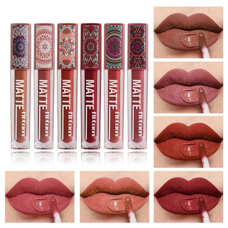 Matte non-stick cup Gloss Bohemian Lip Glaze Waterproof long-lasting velvet lipstick H260302-image-1096014012