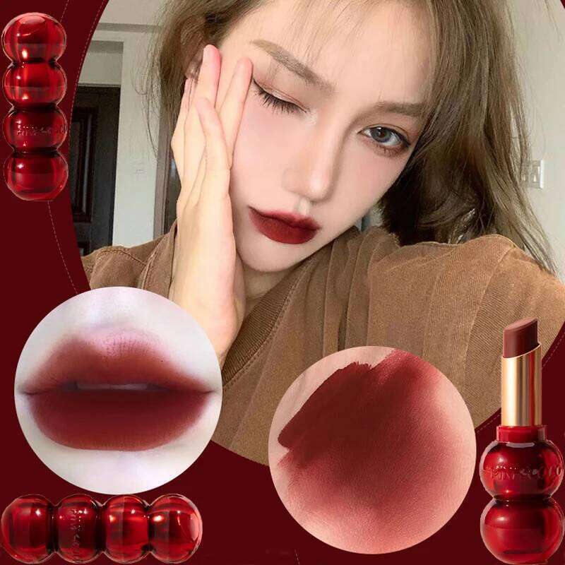 6Colors Matte Lipstick Mist Rose Long-Lasting Moisturising Nude Lipsticks Gloss Non-stick Cup Red Sexy Lip Makeup Cosmetics H260302-image-1096015387
