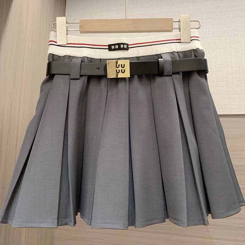 Designer Women Sexy Mini Skirts Patchwork High Waist Vintage Short Skirts With Belt Summer Party Evening Nightclub Skirt