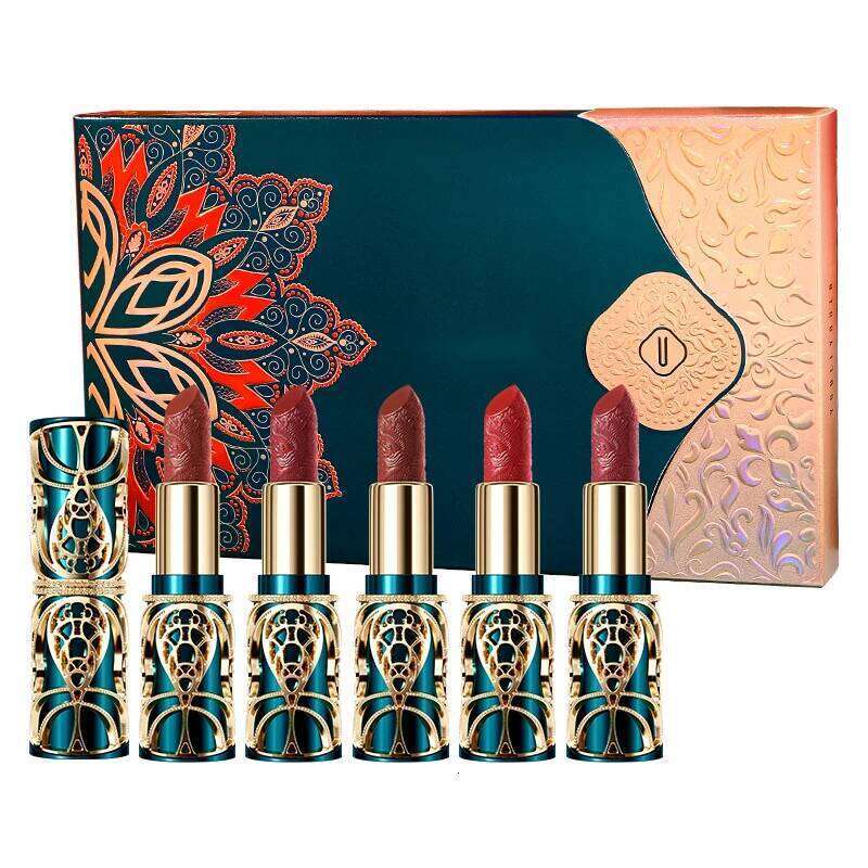 Makeup Lipstick set carved Nude Li pstick Matte Velvet Long Lasting easy to color non-stick cup lip glaze H260302-image-1096015549