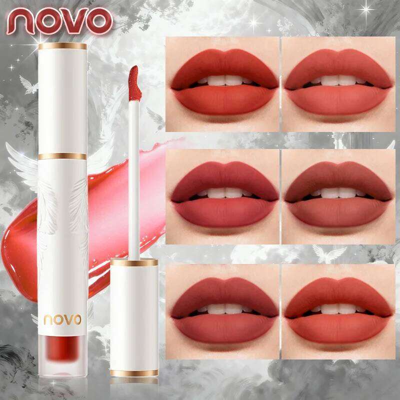 Matte Liquid Lipstick Makeup, Waterproof Non-fading Non-stick Cup, Smooth Misty Finish for Fuller Lips, Rich Color Rendering H260302-image-1096015377