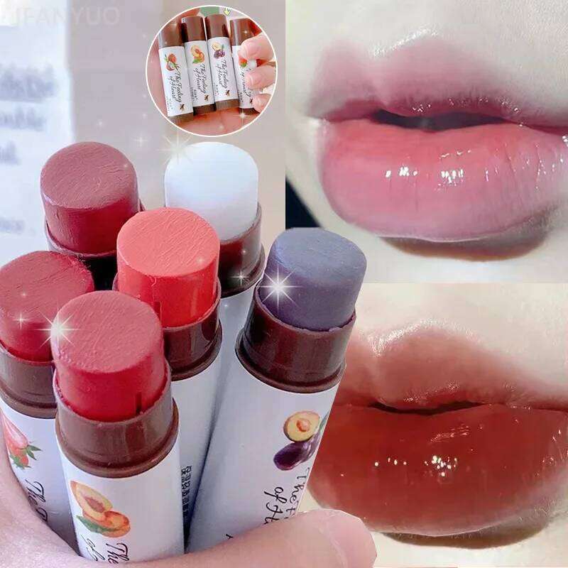 Moisturize Lipstick Fruit Red Tint Cosmetics Color Changing Lip Care Balm Moisturizing Fade Lipline Anti-drying Makeup H260302-image-1096015538