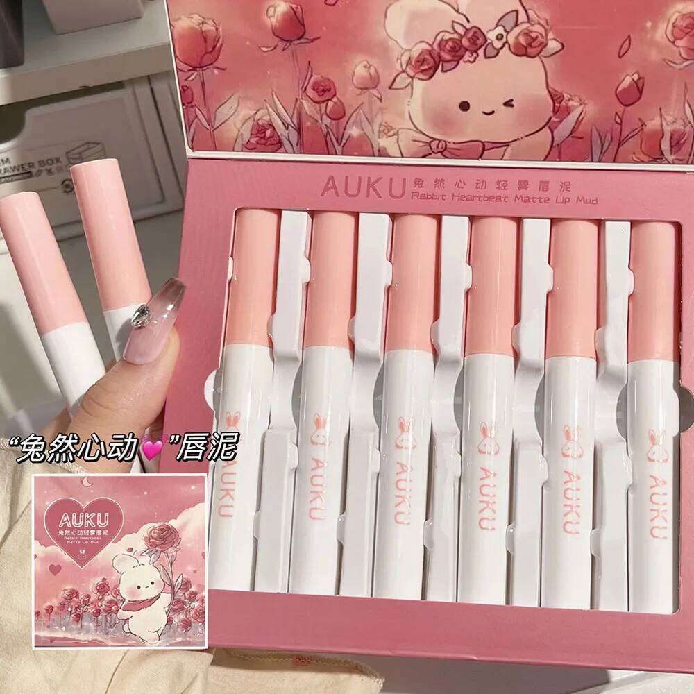6 PCS Kawaii Lipsticks Set Free Shipping Korean Make Up Beauty Cosmetics Matte Lip Mud Waterproof Long lasting Makeup for women H260302-image-1096009465