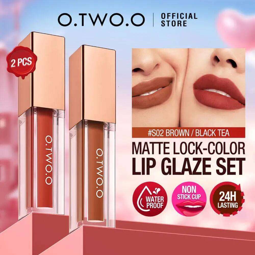 O.TWO.O Velvet Matte Liquid Lipstick 3 Colors Waterproof Long Lasting Non-Stick Cup Formula Makeup Lip Tint for Women H260302-image-1096015727