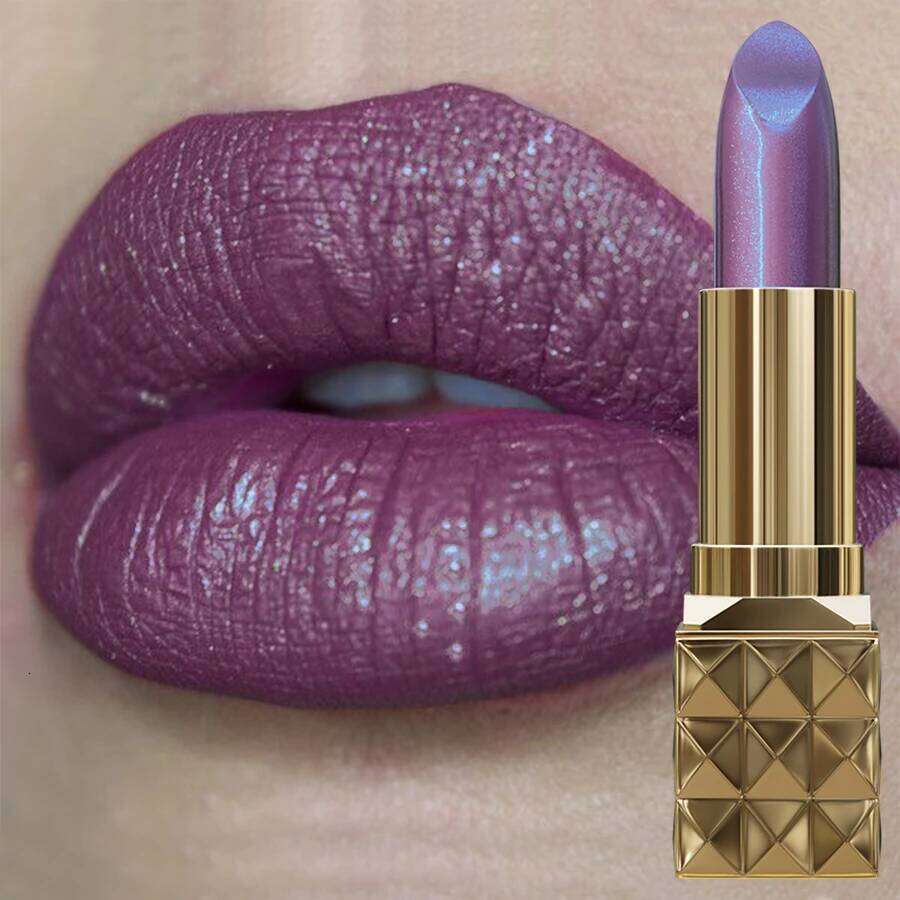 1pc Shiny Waterproof Flash Lasting Color Diamond Lipstick Non-stick Cup Matte Glitter Tint Makeup Lip Cosmetics H260302-image-1096015124