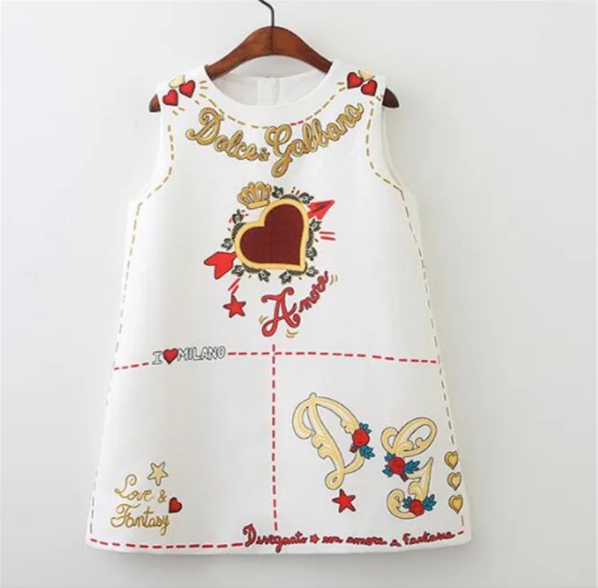 Spring Autumn kids Girl's Dress European And American Style Embroidery Flower Baby Vest Dresses Toddler Baby Girls Clothing 2-8 years Design-image-1096040946