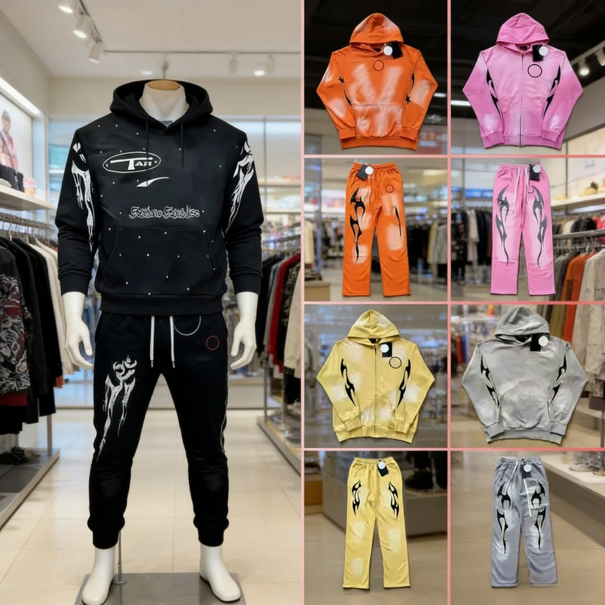 Designer hoodie mens Sweatshirt Street Pattern Print Casual Loose Hooded Pullover Sweater Streetwear Hoodeds Sweatshirts Women Washed Sweatpants-image-914099663