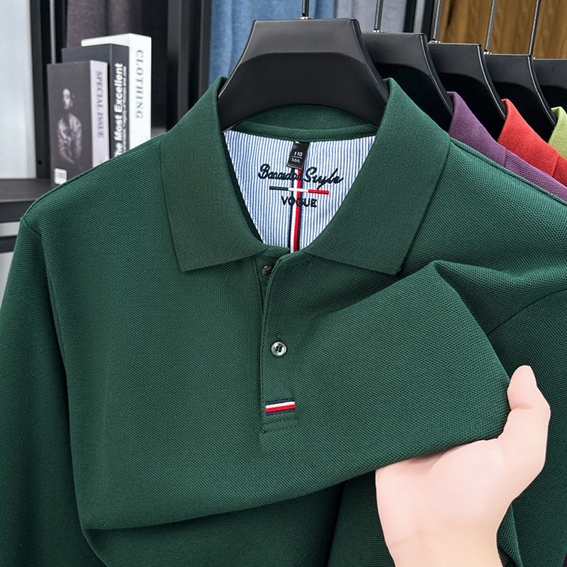 Luxury Brand 2026 Designer Clothing Spring And Autumn Mens Long-Slve Turn-Down Collar Pure Cotton POLO Shirt Casual Mens Embroidered Polo T-Shirt In