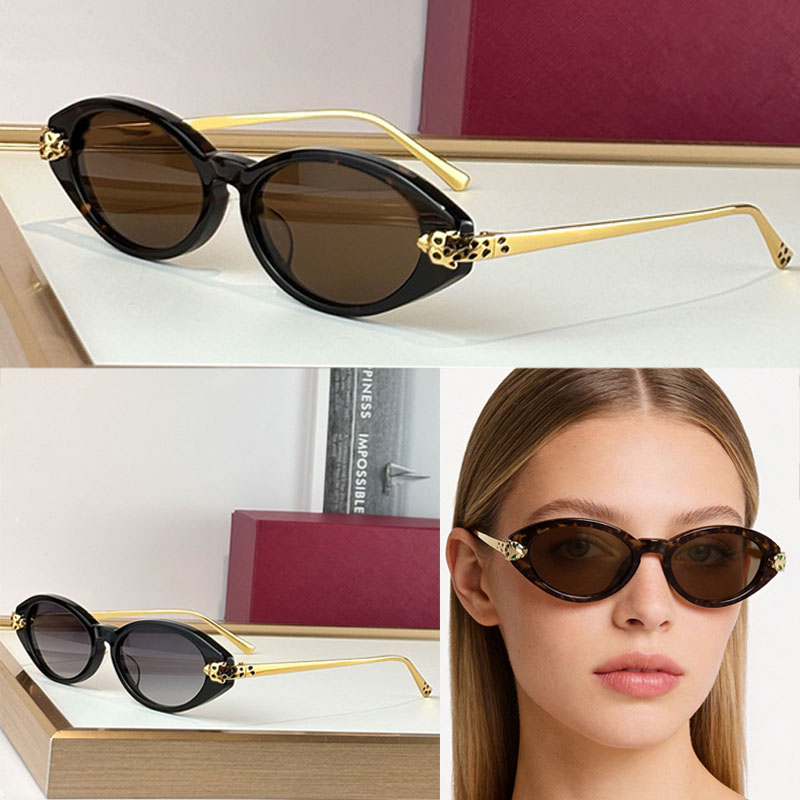New Model Women Retro Slim Oval Full Frame Sunglasses CT 0634S Man Luxury Metal Temple Light Weight Eyewear Daily Casual UV400 Protection Glasses