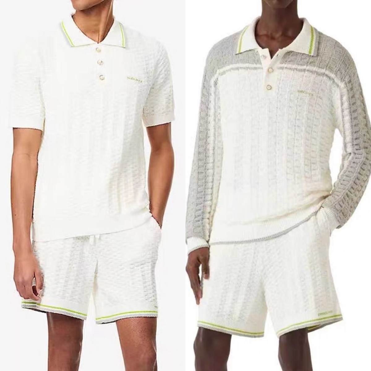 26ss Casabalnc High Quality Men Designer Knitted Pullover Polos Shirt New Trendy Button Women Casual Versatile Short Sleeved Wool Knit Cardigan S-image-983198360