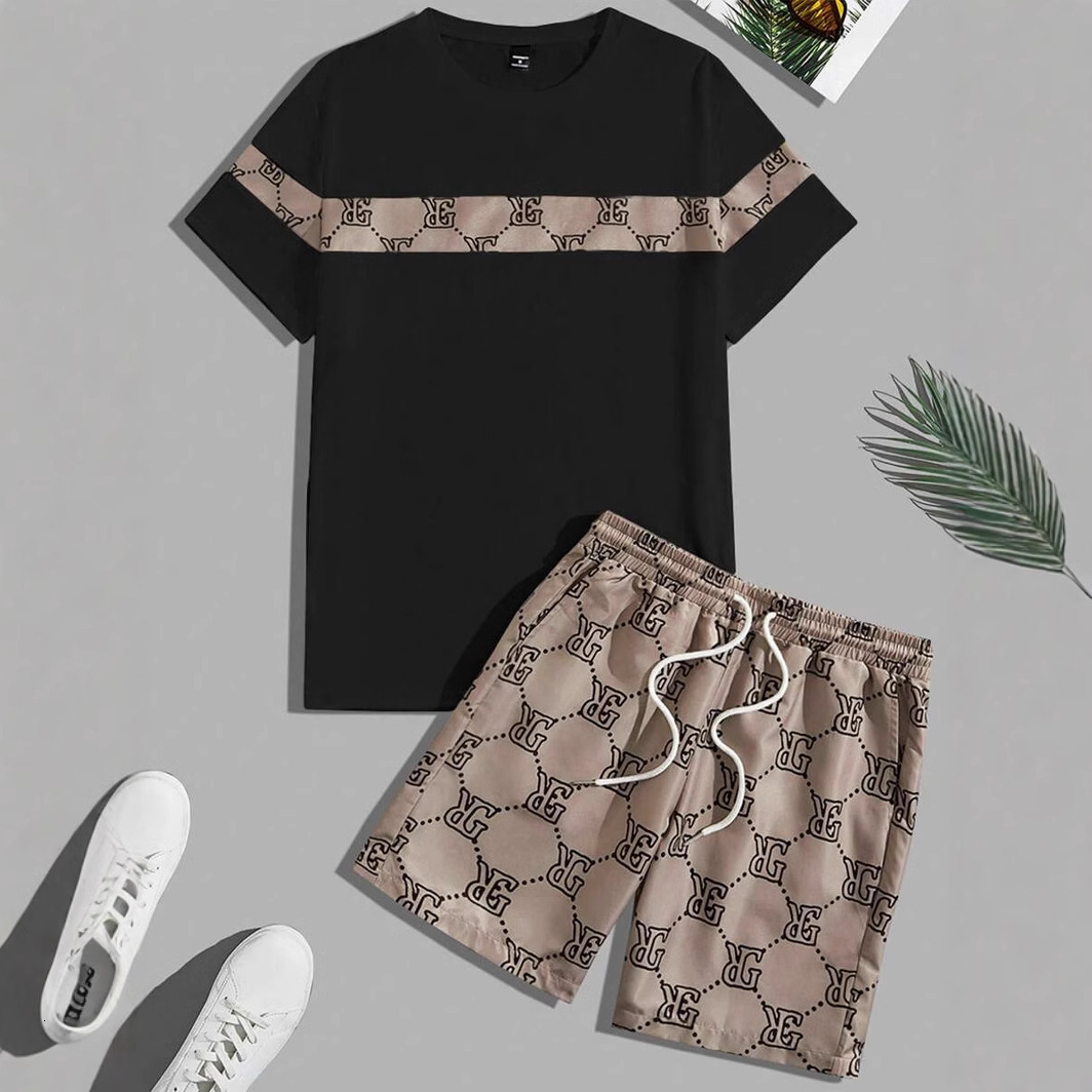 Luxury 2026 Brand Designer Clothing 2025 Summer Printed Simple Style Personzed Short Slve Suit L260612