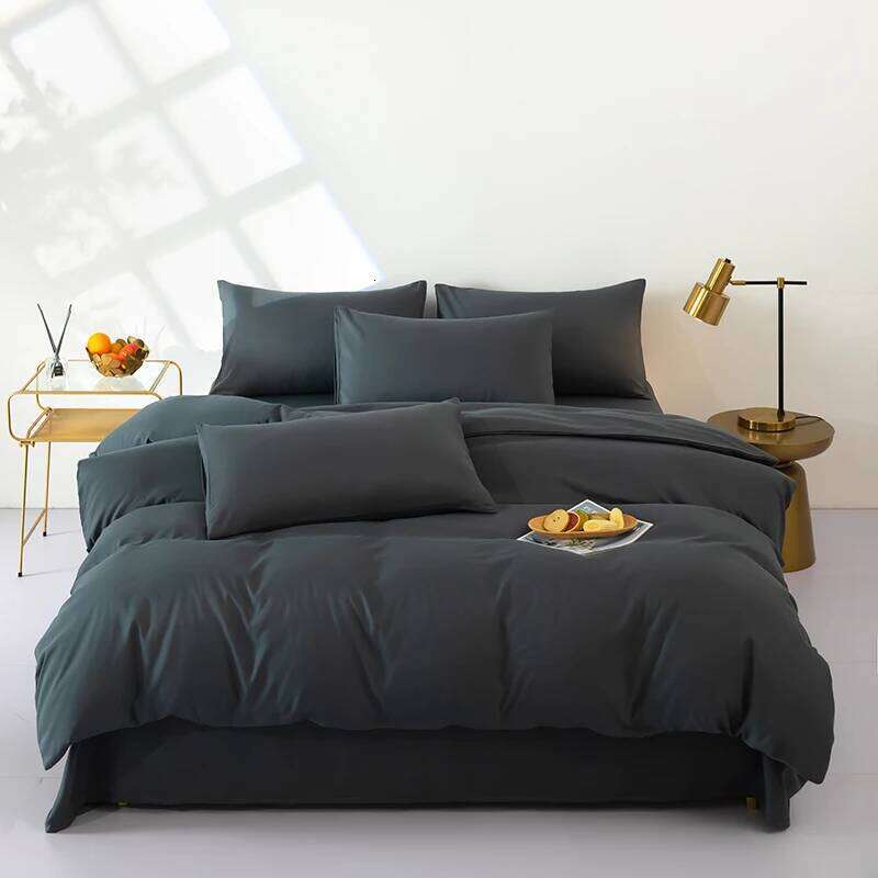 Bonenjoy Bedding Solid Color Sheet Brushed Bedclothes Single/Double/Queen Size Bed Linen Home Quilt Cover Set W260302-image-1096027102