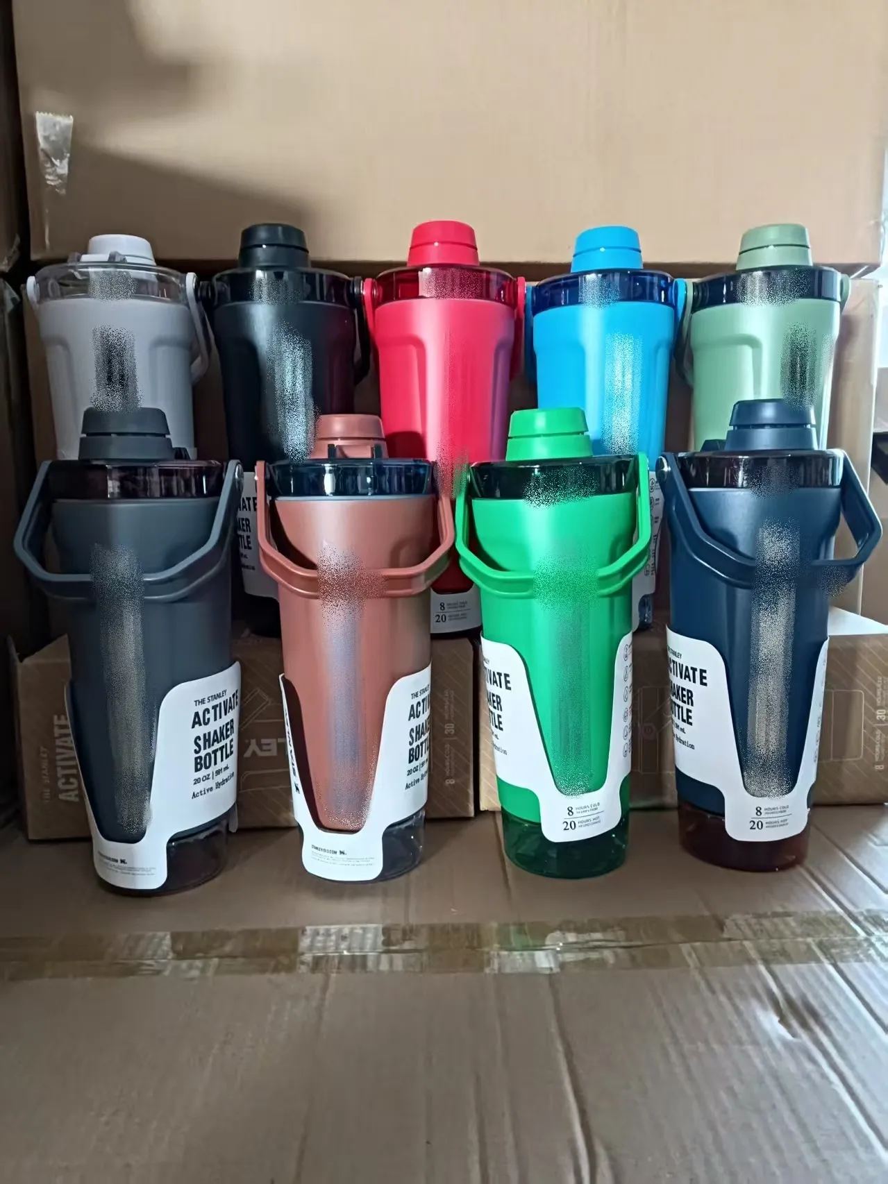 Designer 20oz Leakproof Insulated Stainless Steel Shaker Cup Bottles with Base Storage Tumbler Mugs-image-746143139