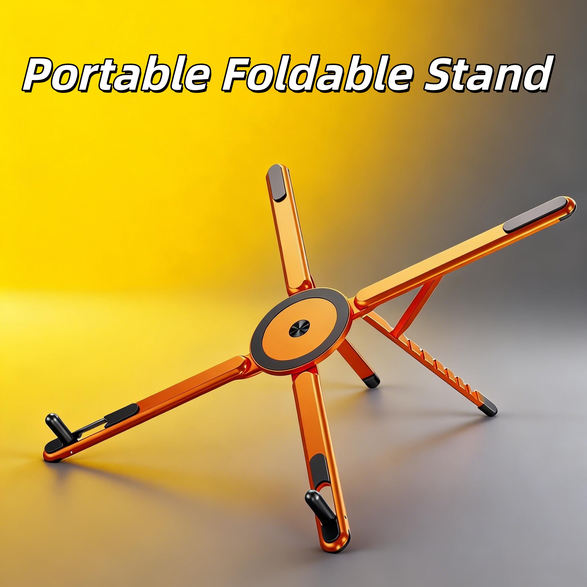Magnetic Portable Foldable Stand, Universal for Phone Tablet Laptop, Aluminum Alloy, Multi-Function Adjustable Anti-Slip Durable-image-1096075468