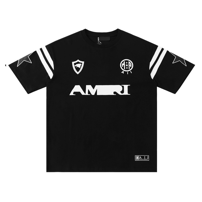 26SS Hommes Lettre Impression T-shirt Col rond Manches Courtes Lâche Décontracté Coton Streetwear Hip Hop Hauts À La Mode