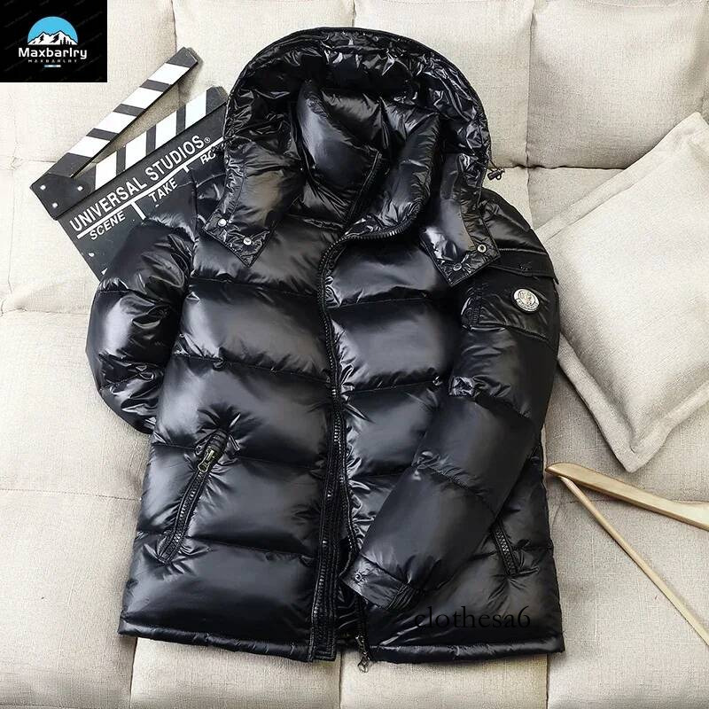2024 Winter New Mens Puffer Fashion Thick Men Women Duck Down Jacket Outdoor Warm Casual Coats Solid Hooded Overcoats