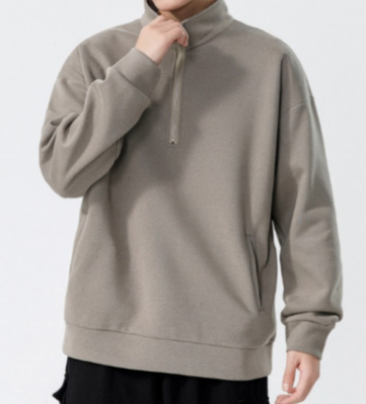 a22Turtleneck Sweatshirt for Men Autumn and Winter Thickened Loose Trendy Solid