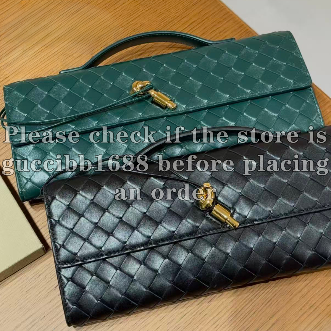 12A Definite Mirror Quality Designer Clutch Bag 31cm Andiamo Handbags for Women Lambskin Leather Evening Bag Luxury Green Purse with Top Handle
