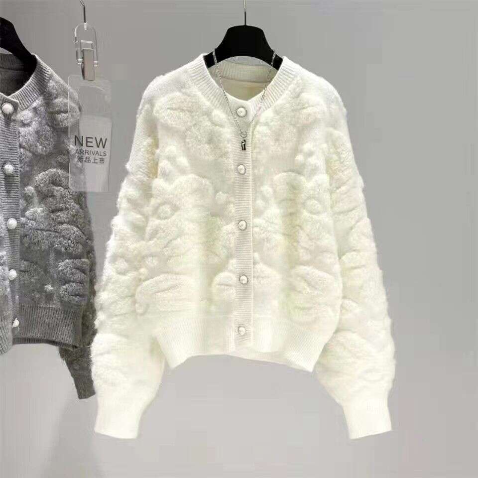 New Autumn And Winter Thick Knit Cardigan For Women, Casual Style With Unique Design, Outerwear From A Famous Brand