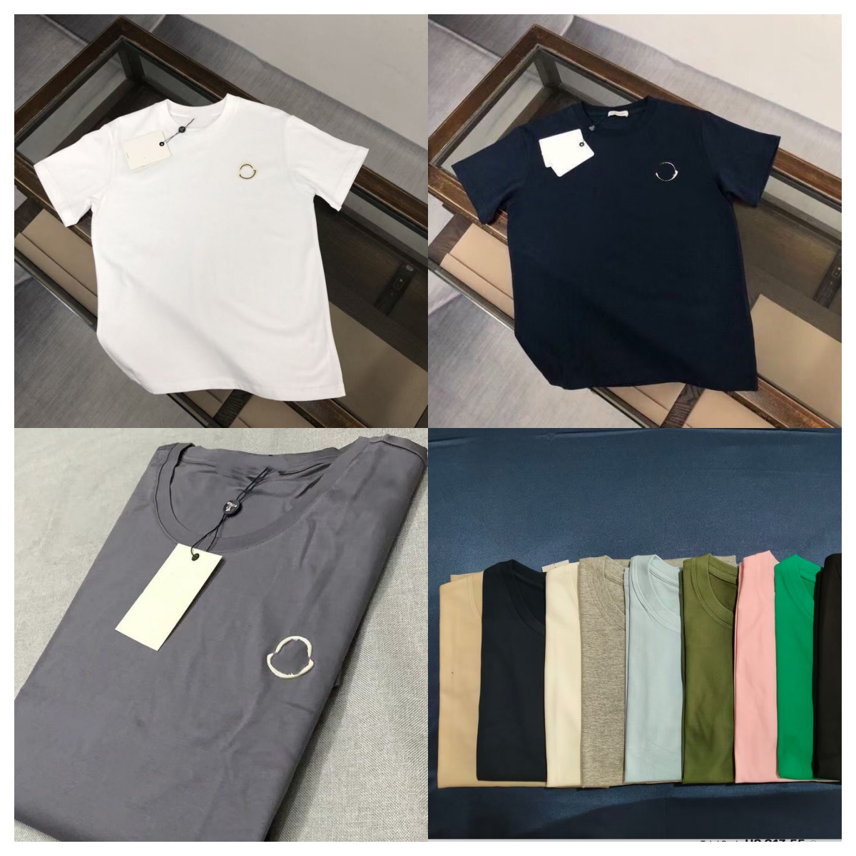 XS 3XL Designer Tee T Shirt MON Brand Men's Tees T-shirt Cotton Summer Half Sleeved boys Tees T-shirts Designer Brand Man Khaki Army Green Navy
