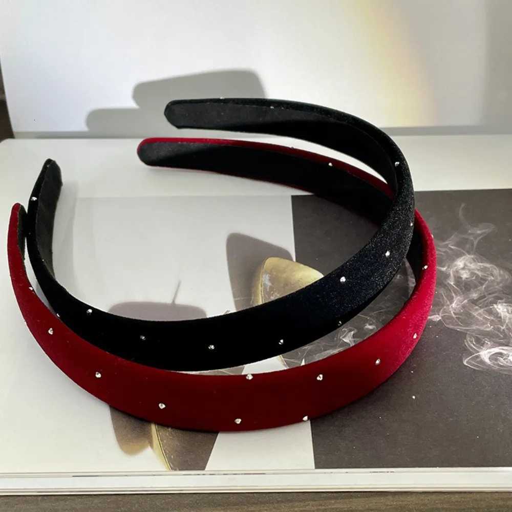 2pc European and American Red Black Velvet Headband Women Girls Hair Bands Elegant Hairband for Holiday Party Hair Accessories H260304-image-1096241054