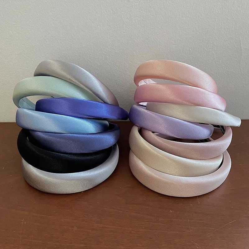 Shiny Satin Fabric Headband Wide Cross Hairbands Daily Headwear Sweet Simple Headbands Women Hair Accessories H260304-image-1096240490
