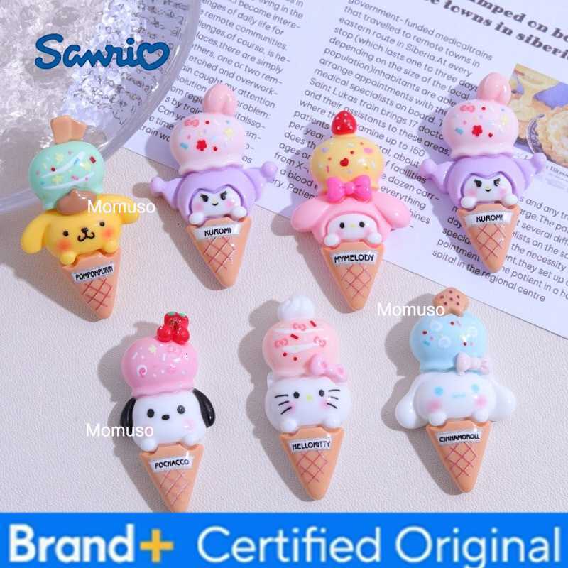 Sanrio 10 pièces nouveau mignon Hello Kitty dessin animé petit chat chien crème glacée résine Scrapbook bijoux à bricoler soi-même épingle à chev