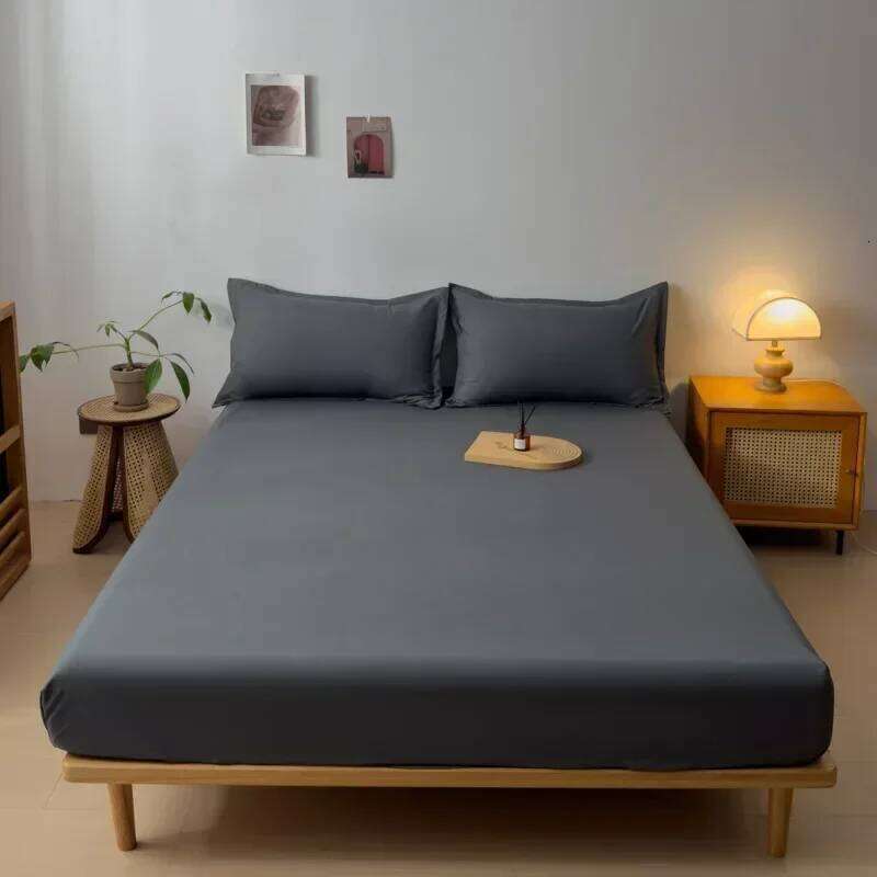 3pcs Cotton Bed 1 Fitted Sheet + 2 Pillowcases Breathable Soft Mattress with Pillow Cover Bedding Set C260304-image-1096210692