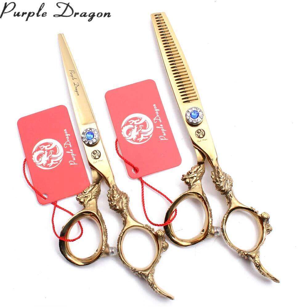 Hairdressing 5.5" JP 440C Gold Cutting Thinning Shears Professional Hair Hairstylist Scissors Set Z9004 H260303-image-1096139166