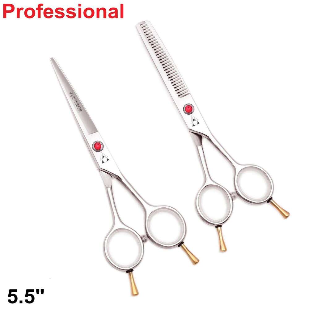 5.5 Professional Cutting Scissor Hairdressing Kit Hair Straight Thinning Scissors Barber Salon Styling Tools 1012# H260303-image-1096139143