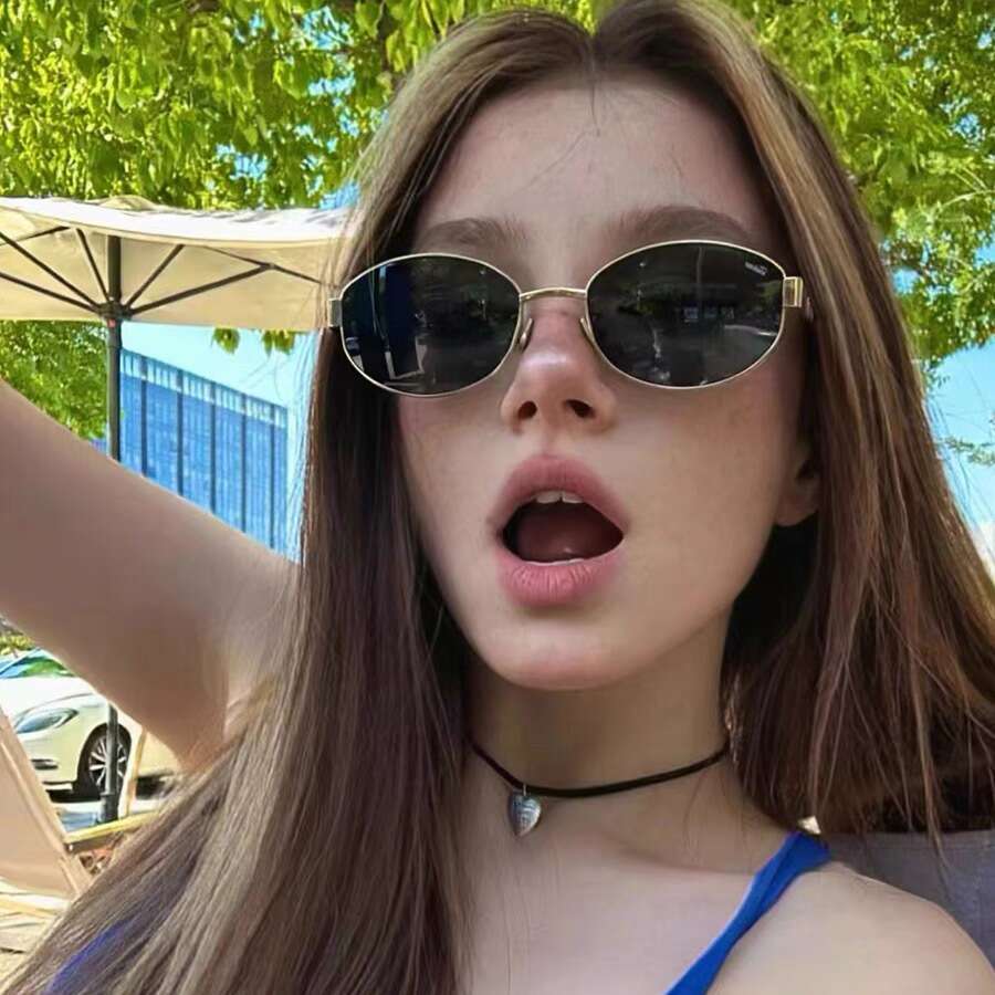 Sunglasses Retro Old Money Oval Frame Design Eyeglases UV400 Protection For Travel and Daily Wear High Quality Texture Glasses Accessories Gift For