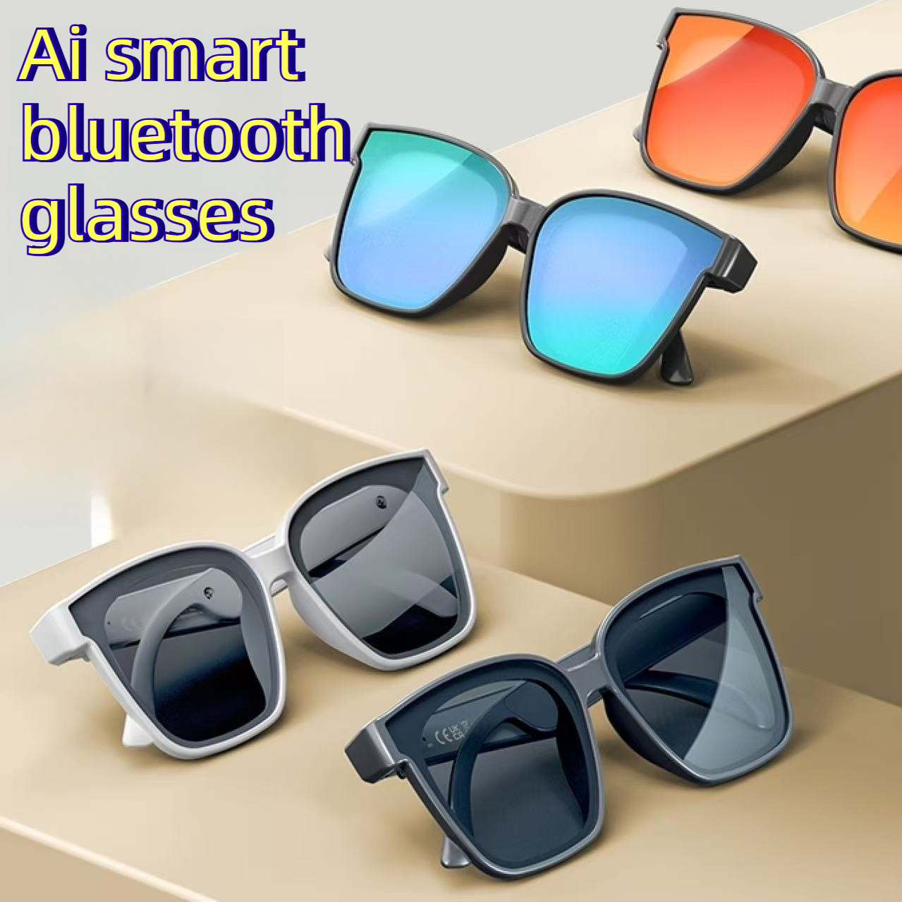AI Translating Smart Wireless Bluetooth Glasses Earphone with Multilingual Real-time Interpretation, Music Listening, Bluetooth Connectivity, Cal-image-1101350323