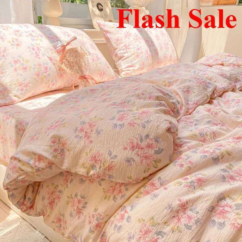 2025 new wrinkled double-layer yarn four-piece set mattress model cream wind class A cloud feeling super soft kapok kit C260304-image-1096235787