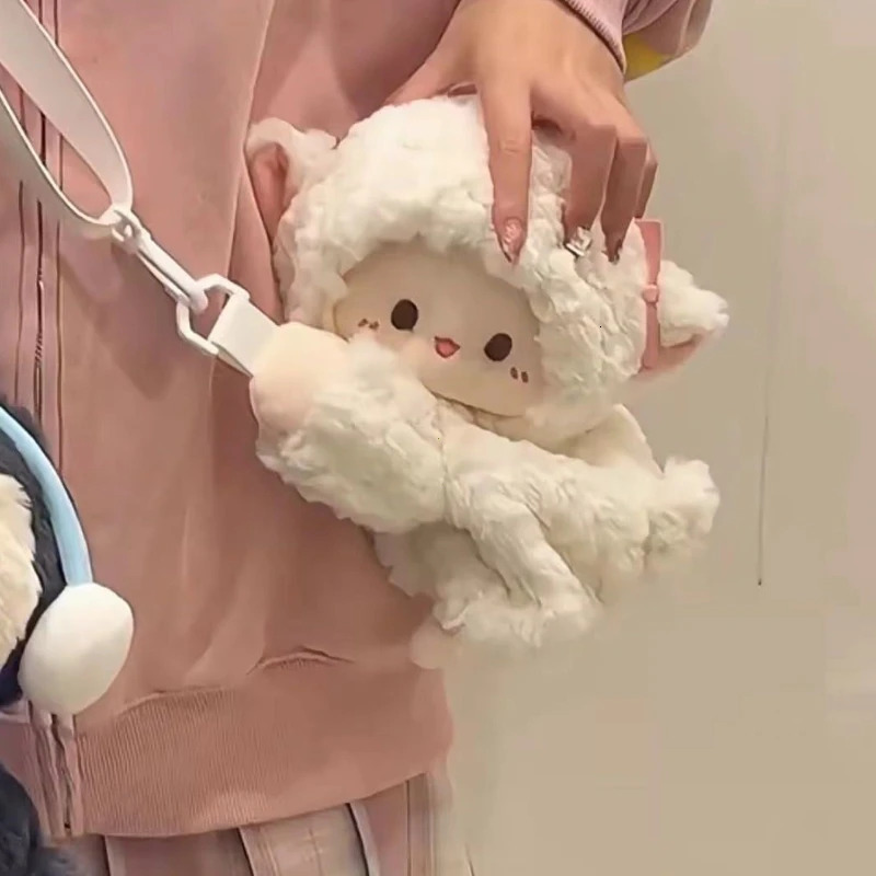 Cute Womens Shoulder Bag Plush Fluffy Sheep Doll Casual Fashion Crossbody Bag Kawaii All-match Female Korean Bag 260304