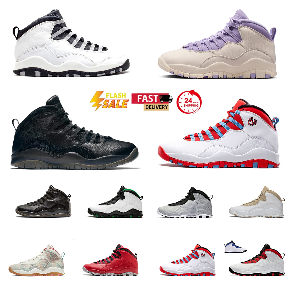 Chaussures de basket-ball Hommes 10 10s Hortensias Seattle Orlando Cement Tinker 10e anniversaire Baskets Baskets de sport