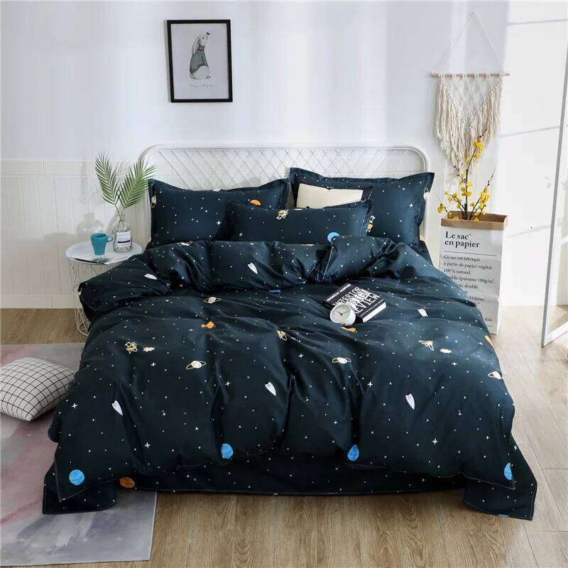 Universe Outer Space Duvet with Zipper Closure, Galaxy Planet Bedding Quilt Cover Set for Teen Kids Boys Girls Adult C260304-image-1096233810