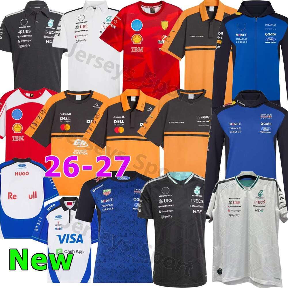 T-shirt Formule 1 2025-2026 25 26 27, polo respirant été, équipe de course Mercedes AMG pour fans