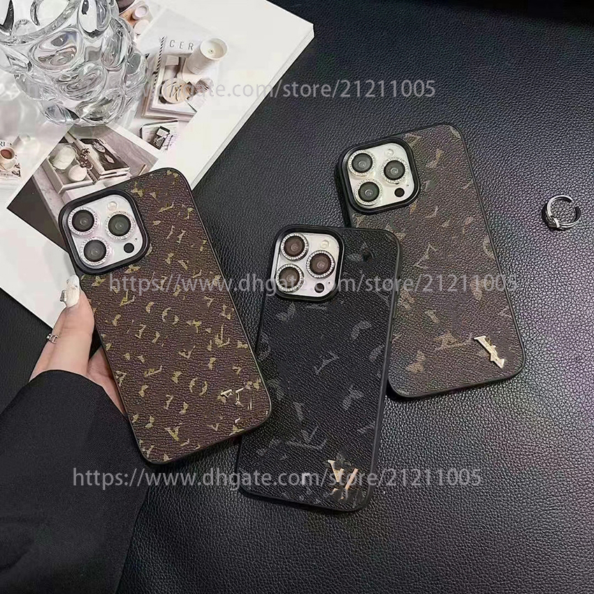 1V Designer Phone Case For Iphone 17 16 15 14 13 Pro 12 11 Max Plus 16Promax Classic Pattern Case Metal Logo 17Promax Cover 15Promax 14Promax 13Prom