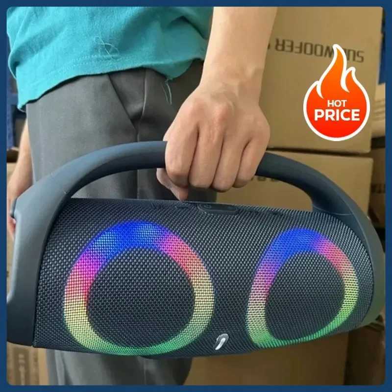 Portable Bluetooth Speaker RGB Colorful light Waterproof Wireless Subwoofer 360 Stereo Surround TWS FM Boombox T260304-image-1096237114