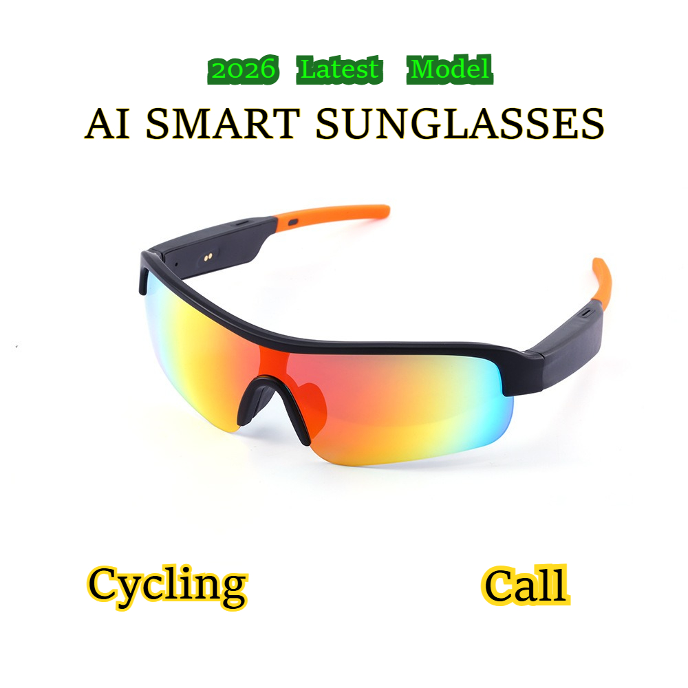 AI Smart Bluetooth Sunglasses Headphone with External Speaker, Non-In-Ear, Cycling Model for Audio, Calls, and Music, Polarized Sunglasses for Me-image-1101350310