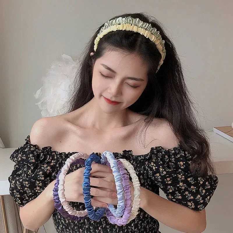 Satin Pleated Hairband Women Sweet Simple Headband Fabric All-match Hair Band Girls Hoop Headwear Hair Accessories H260304-image-1096240655