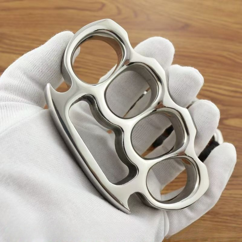 2026 new Thickened Stainless Steel Brass Knuckles Window Breaker Self defense Car Fist Buckle Outdoor Hand Support free shipping E