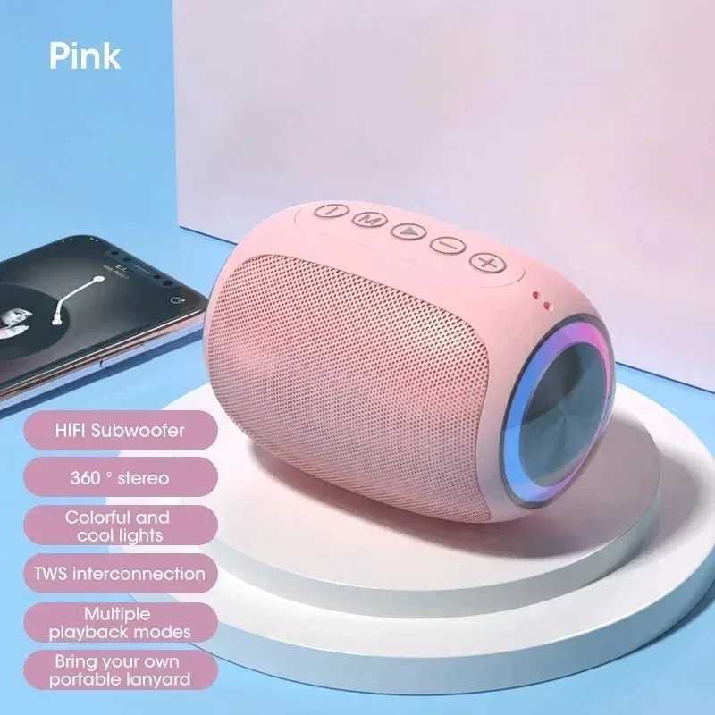 Speaker Bluetooth pink strong function portable Bluetooth speaker outdoor speaker waterproof 10W bass support TF card T260304-image-1096237165
