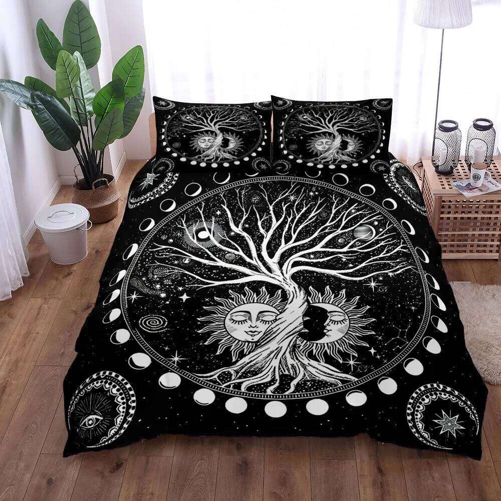 Celestial Yggdrasil Celtic Duvet Cover King Queen Double Full Twin Single Size Bed Linen Set C260304-image-1096228295